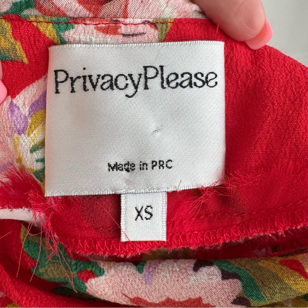 PRIVACY PLEASE x REVOLVE Red Floral Mini Summer Dress Size XS - Picture 6 of 7